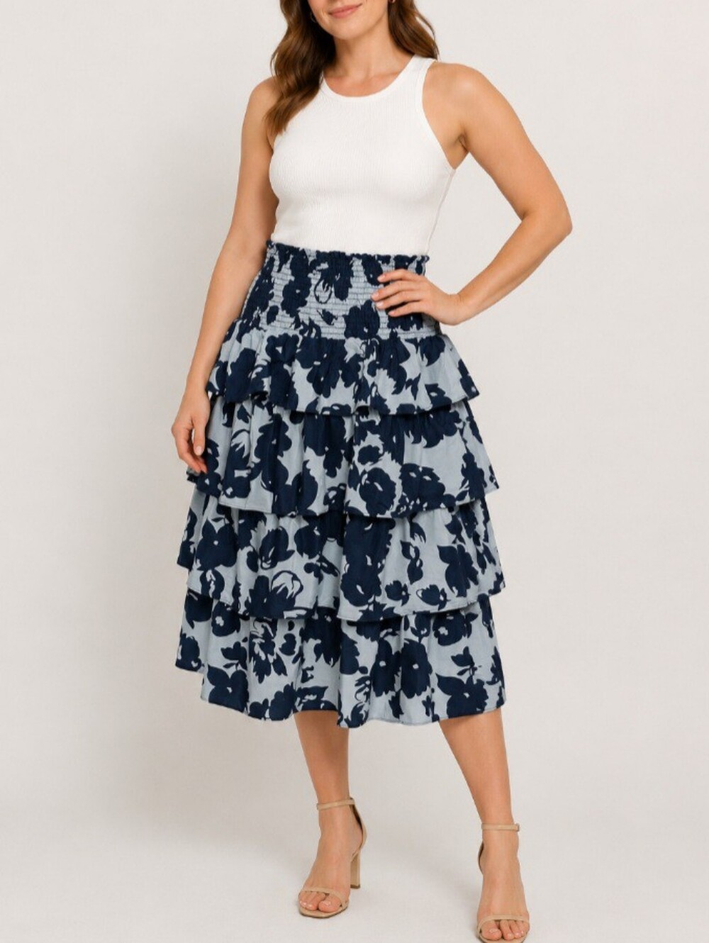 Velvet By Graham & Spencer Tiered Midi Skirt - Size L